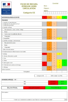 L'épreuve hors circulation de la catégorie CE