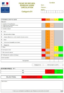 L'épreuve hors circulation de la catégorie D1 L'épreuve hors circulation de la catégorie D1