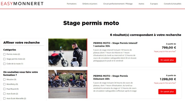 Comparatif : Les stages permis moto en accéléré