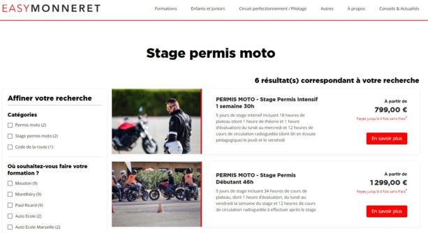 Comparatif : Les stages permis moto en accéléré Comparatif : Les stages permis moto en accéléré