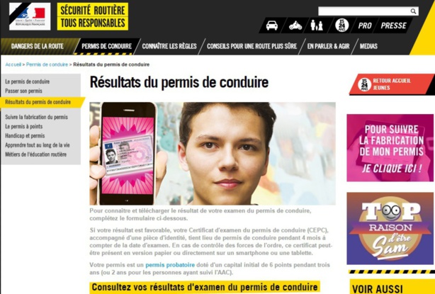 Le résultat de l'examen des permis de conduire désormais accessible en ligne 48 heures après l'épreuve ! Le résultat de l'examen des permis de conduire désormais accessible en ligne 48 heures après l'épreuve !