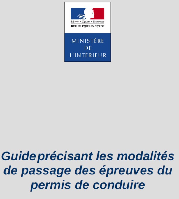 Guide des modalités de passage des épreuves du permis de conduire