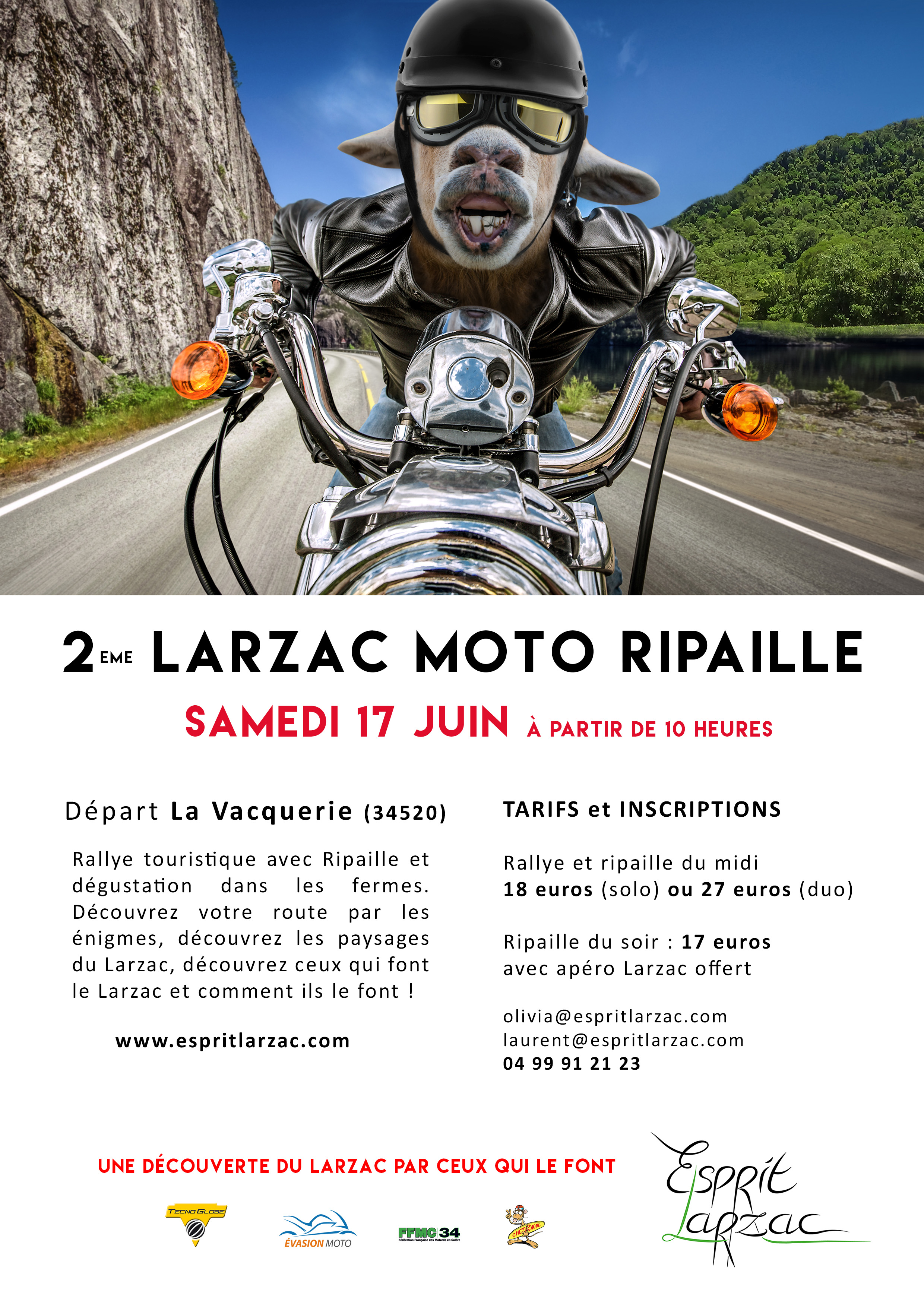 Ballade moto dans le Larzac le 17 juin