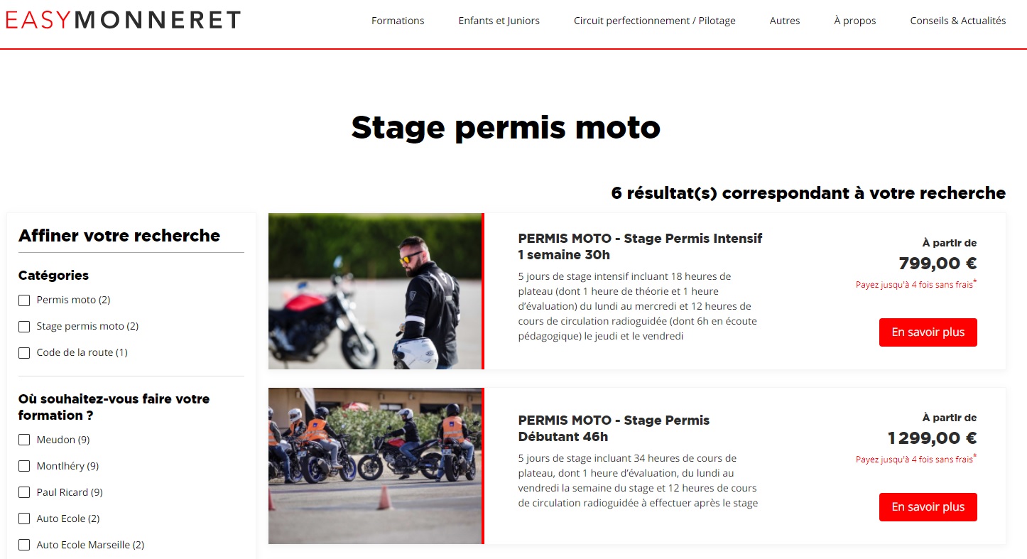 Comparatif : Les stages permis moto en accéléré Comparatif : Les stages permis moto en accéléré