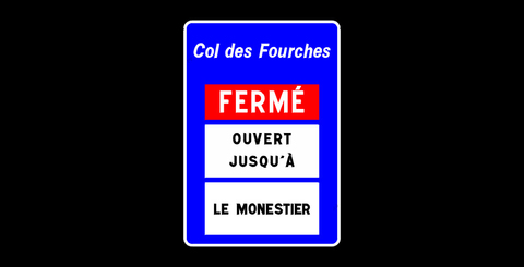 Présignalisation de la praticabilité d'une section de route Présignalisation de la praticabilité d'une section de route